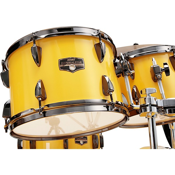 TAMA Imperialstar 7-Piece Double Bass Drum Set With Black Nickel Hardware Electric Yellow