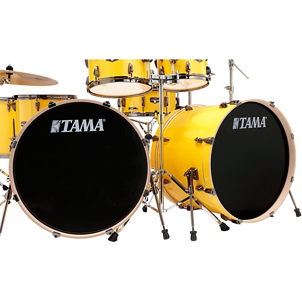TAMA Imperialstar 7-Piece Double Bass Drum Set With Black Nickel Hardware Electric Yellow