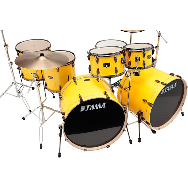 TAMA Imperialstar 7-Piece Double Bass Drum Set With Black Nickel Hardware Electric Yellow