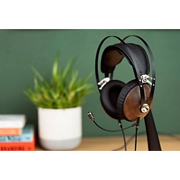 Meze Audio 99 Classics Walnut Silver Closed-Back Headphones With Boom Mic