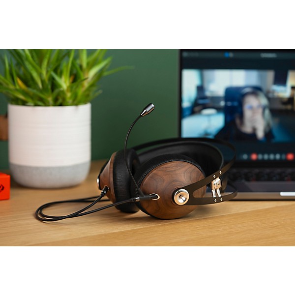 Meze Audio 99 Classics Walnut Silver Closed-Back Headphones With Boom Mic