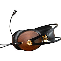 Meze Audio 99 Classics Walnut Gold Closed-Back Headphones With Boom Mic