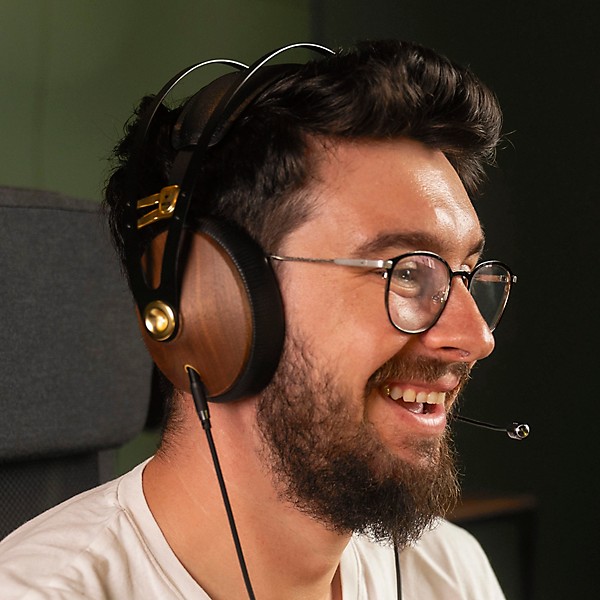 Meze Audio 99 Classics Walnut Gold Closed-Back Headphones With Boom Mic