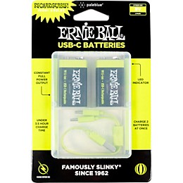 Ernie Ball USB-C Rechargeable Battery 9V (2-Pack)