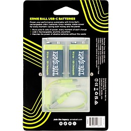 Ernie Ball USB-C Rechargeable Battery 9V (2-Pack)