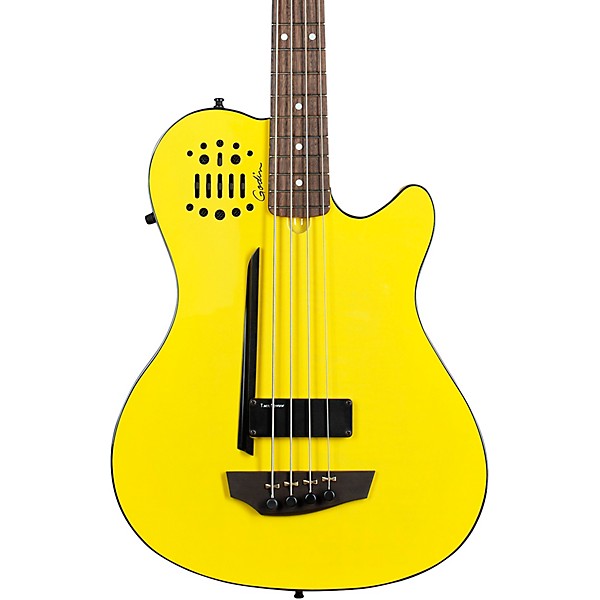 Godin A4 Ultra Yellow Flame Robert Trujillo Signature Limited-Edition Acoustic-Electric Bass Guitar M72 Yellow