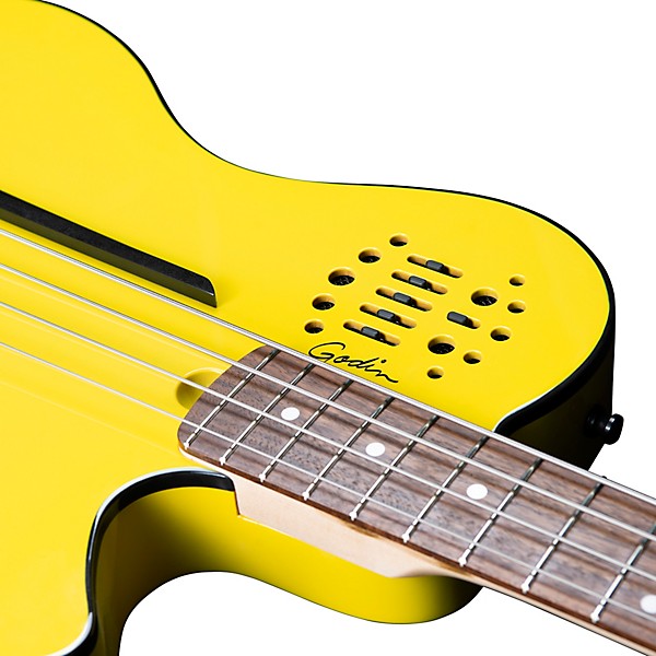 Godin A4 Ultra Yellow Flame Robert Trujillo Signature Limited-Edition Acoustic-Electric Bass Guitar M72 Yellow