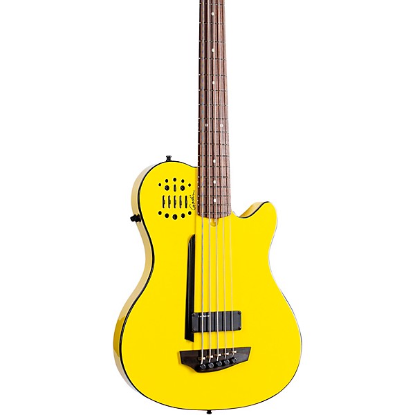 Godin A5 Ultra Yellow Flame Robert Trujillo Signature Limited-Edition 5-String Acoustic-Electric Bass Guitar M72 Yellow