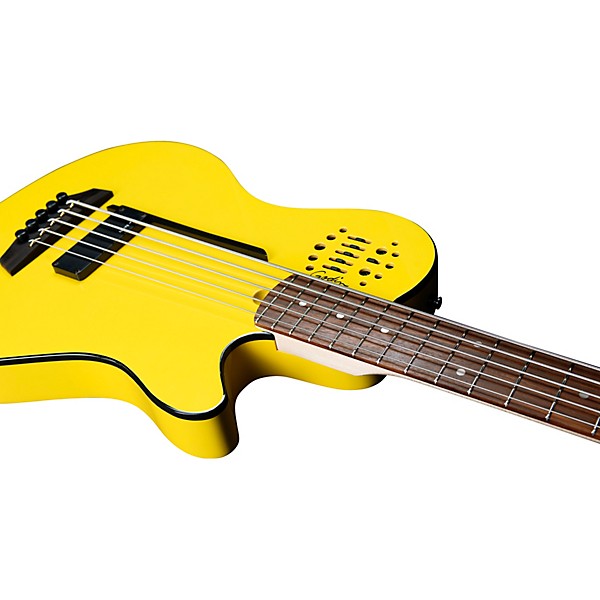 Godin A5 Ultra Yellow Flame Robert Trujillo Signature Limited-Edition 5-String Acoustic-Electric Bass Guitar M72 Yellow