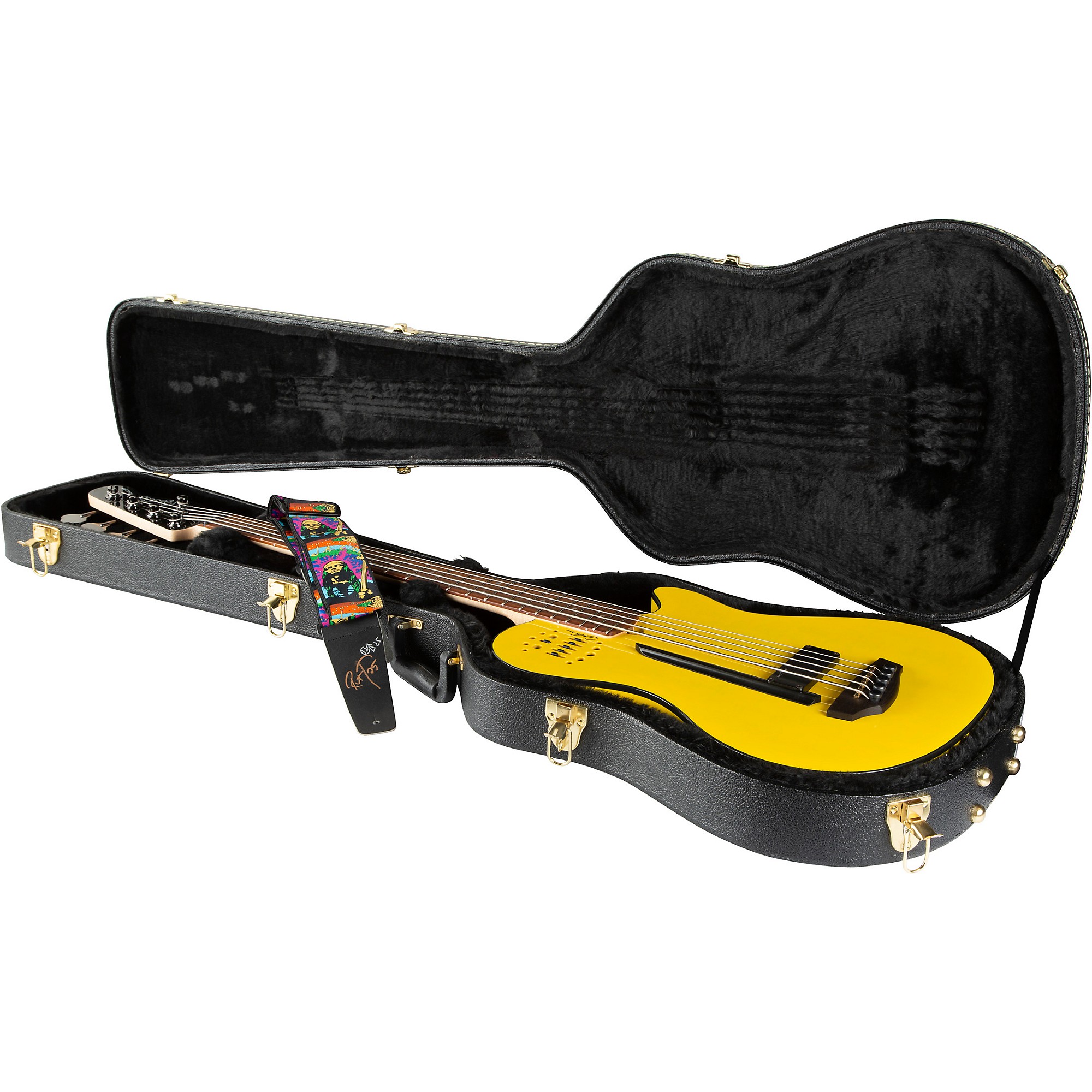 Platinum Godin A5 Ultra Yellow Flame Robert Trujillo Signature