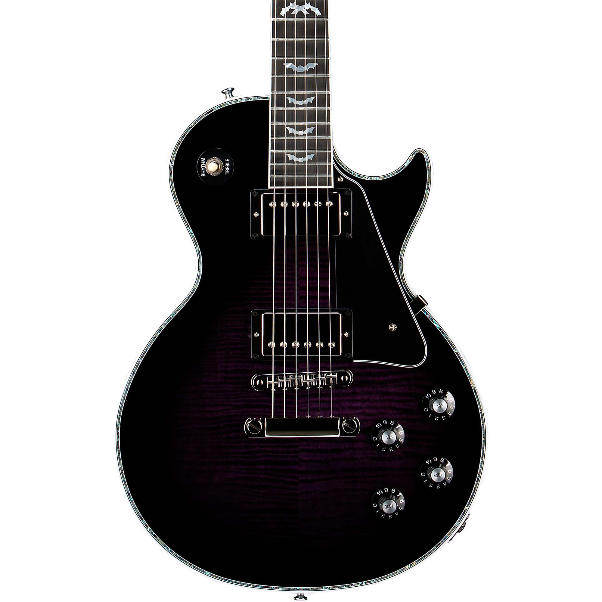 Gibson Les Paul Custom Bats Flight 4A Electric Guitar-Purple Burst