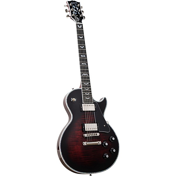 Gibson Custom Les Paul Custom Bats in Flight Electric Guitar - Dark Red Burst