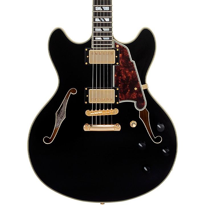 D'Angelico Excel DC Semi-Hollow Electric Guitar Solid Black