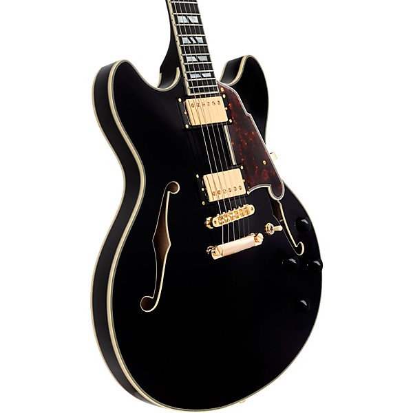 D'Angelico Excel DC Semi-Hollow Electric Guitar Solid Black