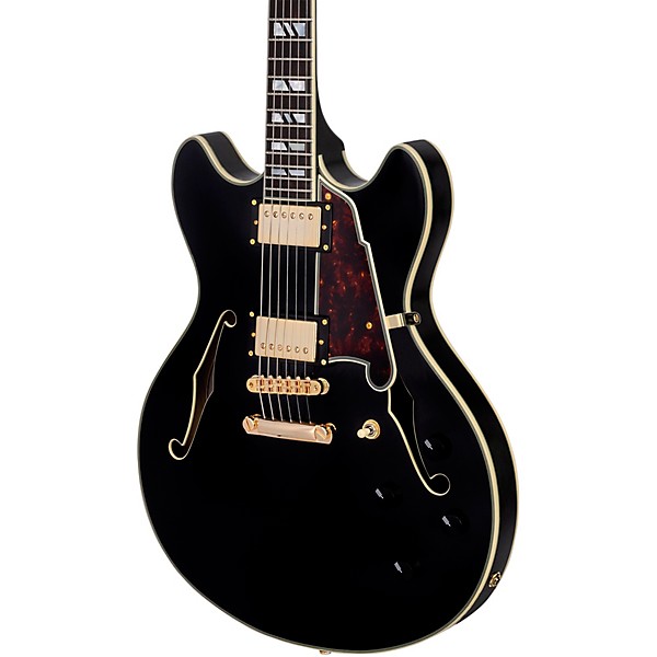 D'Angelico Excel DC Semi-Hollow Electric Guitar Solid Black