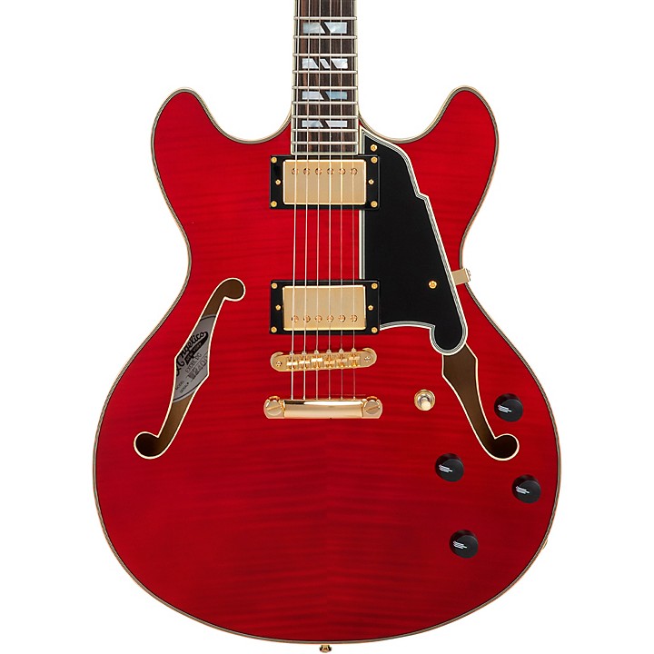 D'Angelico Excel DC Semi-Hollow Electric Guitar Trans Cherry