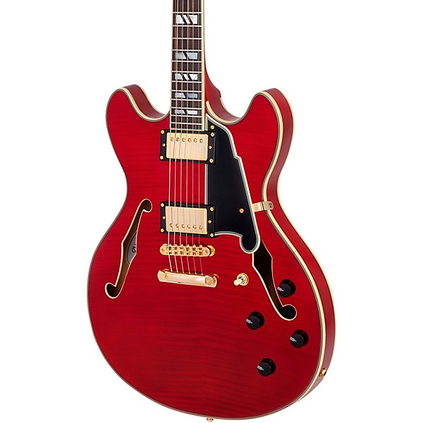 D'Angelico Excel DC Semi-Hollow Electric Guitar Trans Cherry