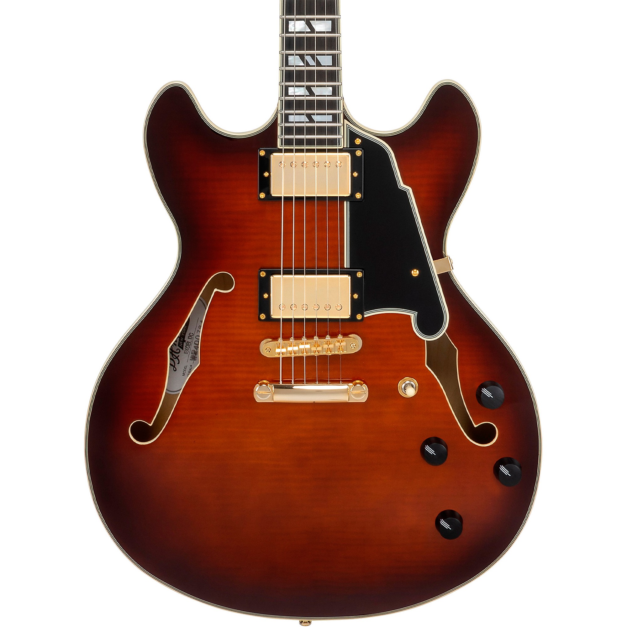 D'Angelico Excel DC Semi-Hollow Electric Guitar Amaretto Burst