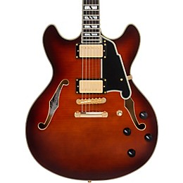 D'Angelico Excel DC Semi-Hollow Electric Guitar Amaretto Burst