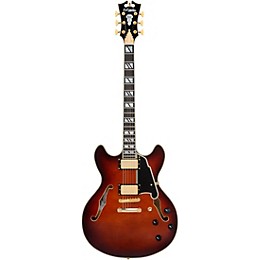 D'Angelico Excel DC Semi-Hollow Electric Guitar Amaretto Burst