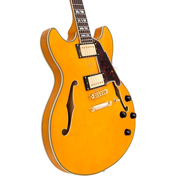 D'Angelico Excel DC Semi-Hollow Electric Guitar Amber
