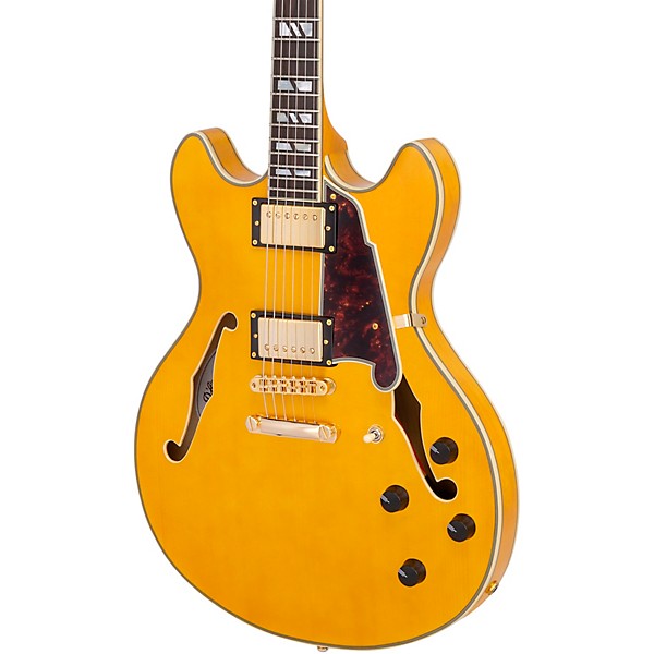 D'Angelico Excel DC Semi-Hollow Electric Guitar Amber