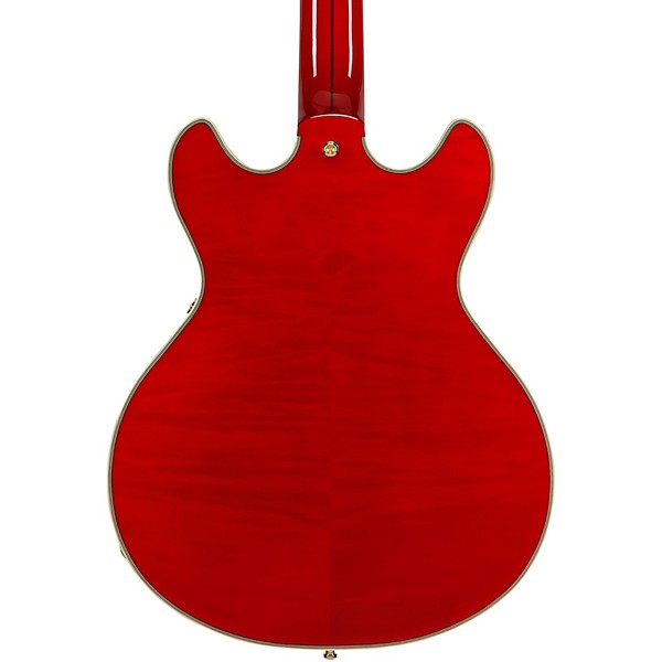 D'Angelico Excel Mini DC Semi-Hollow Electric Guitar Trans Cherry