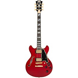 D'Angelico Excel Mini DC Semi-Hollow Electric Guitar Trans Cherry
