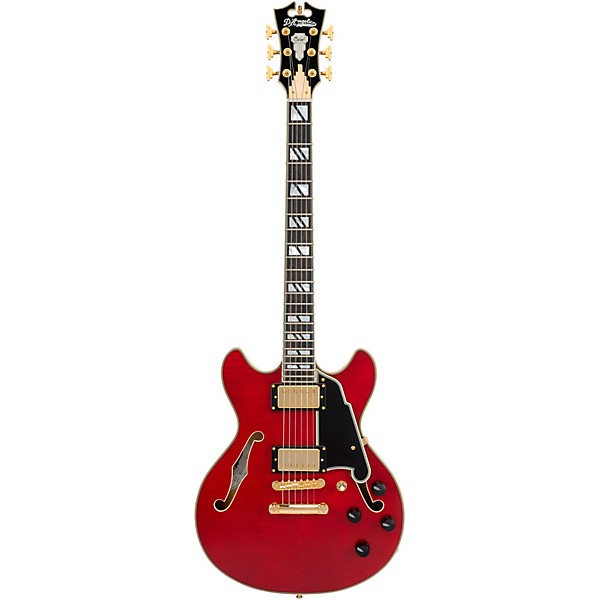D'Angelico Excel Mini DC Semi-Hollow Electric Guitar Trans Cherry