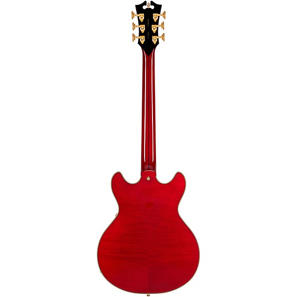 D'Angelico Excel Mini DC Semi-Hollow Electric Guitar Trans Cherry