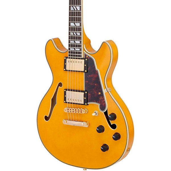 D'Angelico Excel Mini DC Semi-Hollow Electric Guitar Amber
