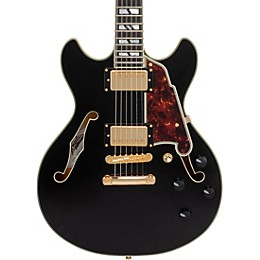 D'Angelico Excel Mini DC Semi-Hollow Electric Guitar Solid Black