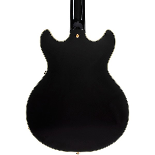 D'Angelico Excel Mini DC Semi-Hollow Electric Guitar Solid Black