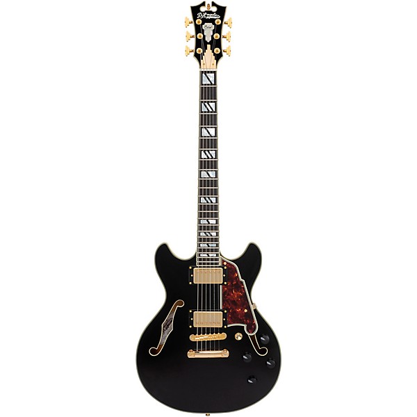 D'Angelico Excel Mini DC Semi-Hollow Electric Guitar Solid Black