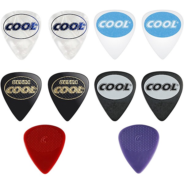 COOL Assorted Grip Multi Pack Guitar Picks Thin/Medium 10 Pack