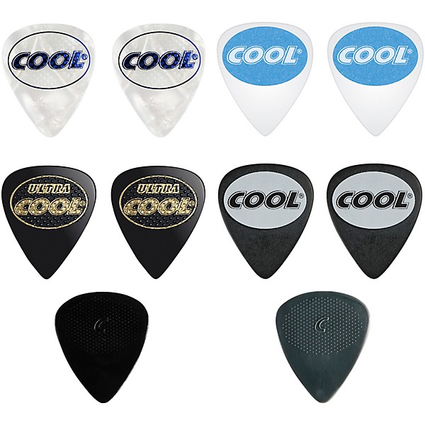 COOL Assorted Grip Multi Pack Guitar Picks Medium/Heavy 10 Pack