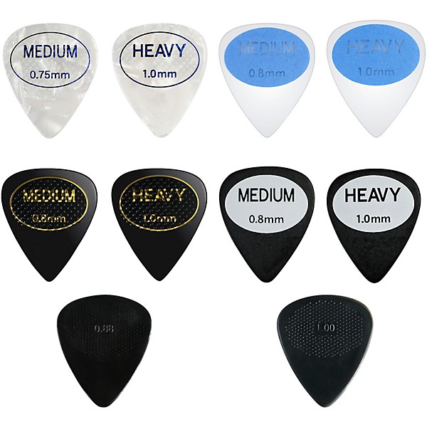 COOL Assorted Grip Multi Pack Guitar Picks Medium/Heavy 10 Pack