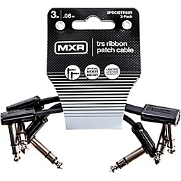 MXR TRS Ribbon Patch Cable - 3 Pack 3 in. Black