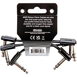 MXR TRS Ribbon Patch Cable - 3 Pack 3 in. Black