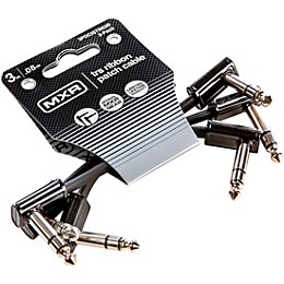 MXR TRS Ribbon Patch Cable - 3 Pack 3 in. Black
