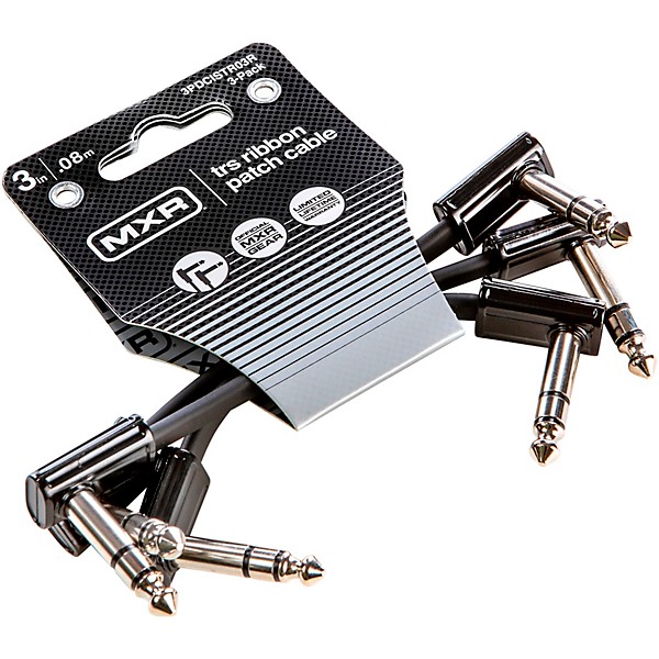 MXR TRS Ribbon Patch Cable - 3 Pack 3 in. Black