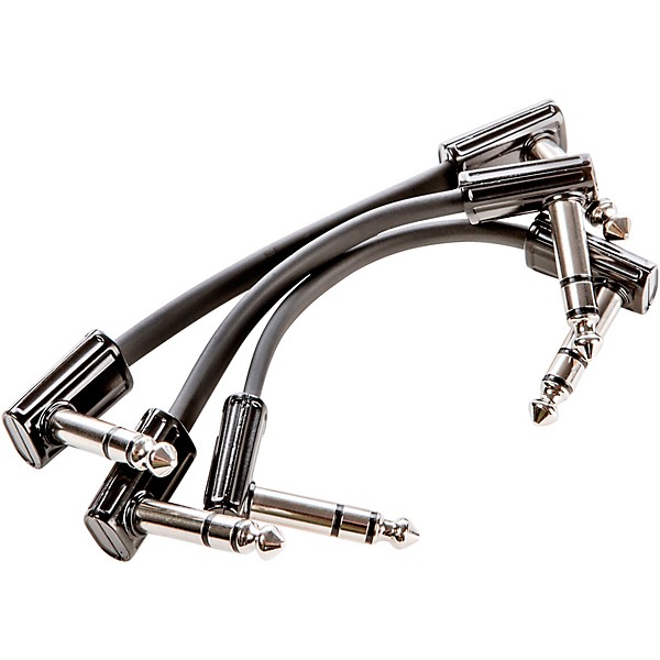 MXR TRS Ribbon Patch Cable - 3 Pack 3 in. Black