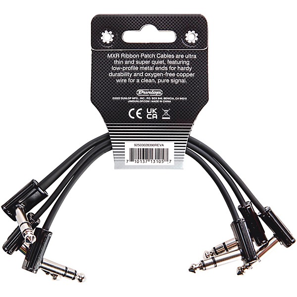 MXR TRS Ribbon Patch Cable - 3 Pack 6 in. Black