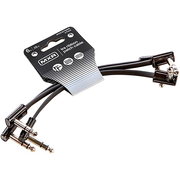 MXR TRS Ribbon Patch Cable - 3 Pack 6 in. Black