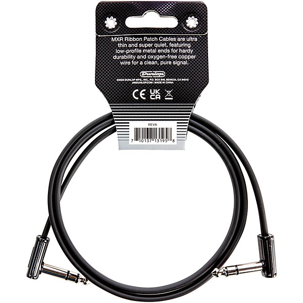 MXR TRS Ribbon Patch Cable 3 ft. Black