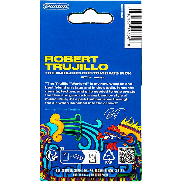 Dunlop Robert Trujillo Warlord Custom Bass Picks 6 Pack