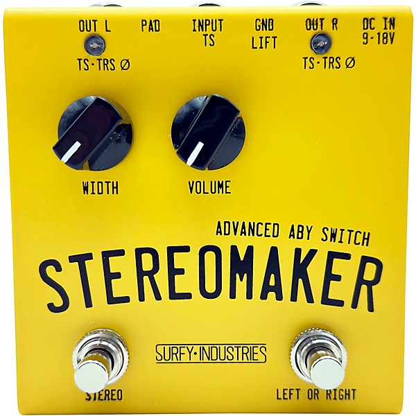 Surfy Industries StereoMaker Stereo Emulator and Phaser Pedal - Yellow