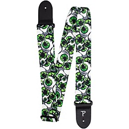 Perri's Eyeballs Polyester Guitar Strap Green 2 in.