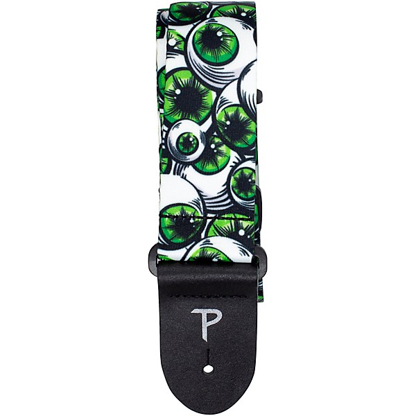 Perri's Eyeballs Polyester Guitar Strap Green 2 in.