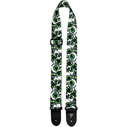 Perri's Eyeballs Polyester Guitar Strap Green 2 in.